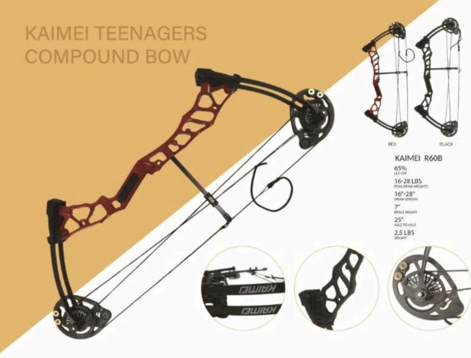 KAIMEI COMPOUND BOW R60B with basic fiber arrows